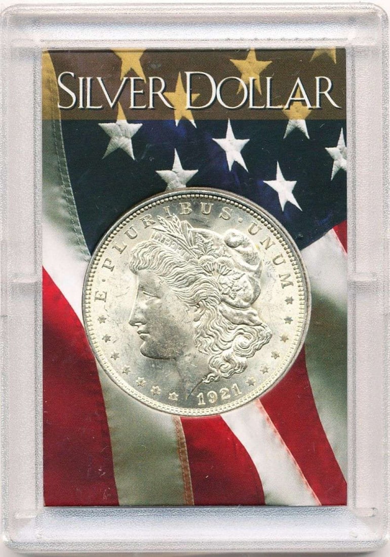 Last Minute! 1921 Morgan Silver Dollar MS64 American Flag Holder: A very special consignment. Once in a great while, some really, really nice silver dollars will hit the market. These coins come from a old, old-timer! By order of the consignor, none of these coins a