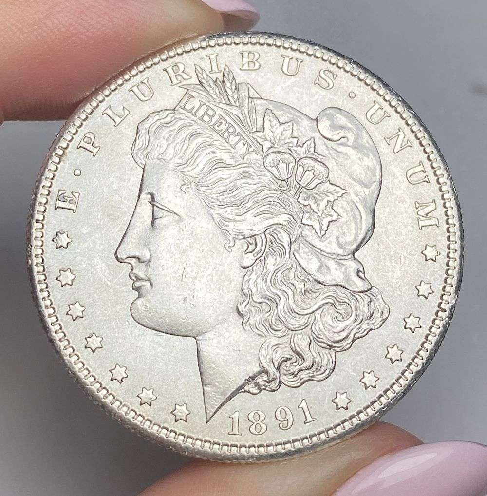 Last Minute! 1891-S Morgan Silver Dollar MS63 Details: Winner shall receive the exact coin shown here. (RR)