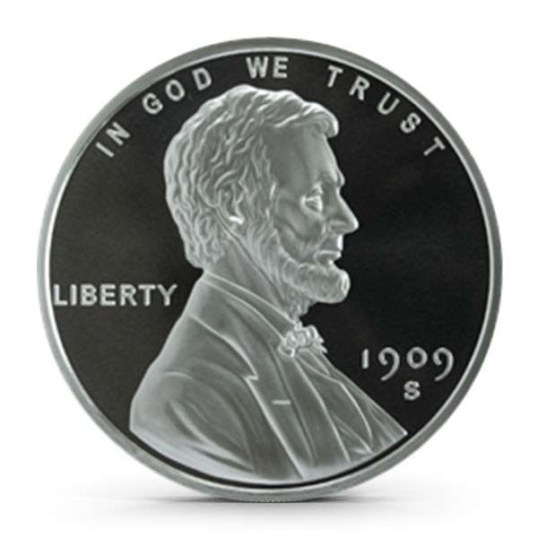 Last Minute! (10) 1909-S V.D.B Lincoln Cent Design 5 ozt .999 Silver: Please allow 2-4 weeks for shipping. Winner shall receive (10) coins precisely resembling the ones shown here. The images shown are stock images. (RR)