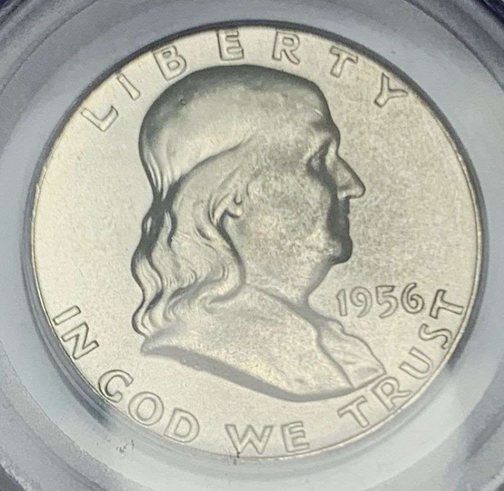 1956 Franklin Silver Half Dollar PCGS MS65: Winner shall receive the exact coin shown here. (MR/UI)
