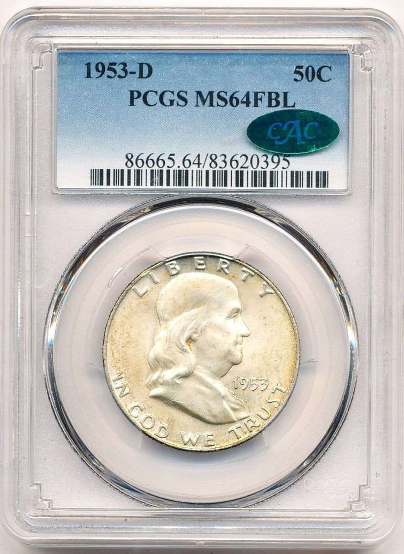 1953-D Franklin Silver Half Dollar PCGS MS64 FBL CAC (1 of 5)