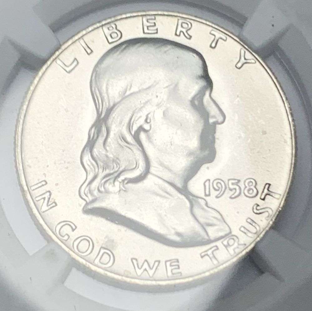 1958-D Franklin Silver Half Dollar NGC MS64: Winner shall receive the exact coin shown here. (MR/EB)