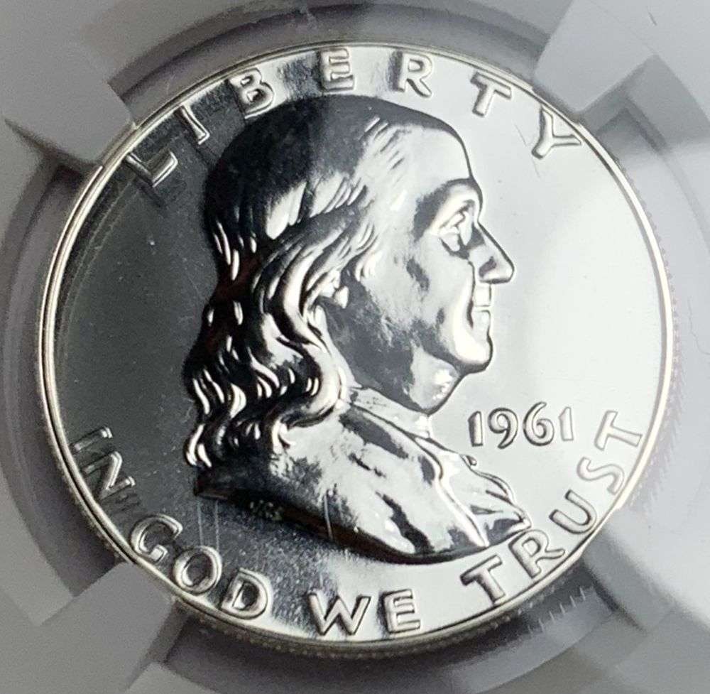 1961 Franklin Silver Half Dollar NGC PF67: Winner shall receive the exact coin shown here. (MR/FB)