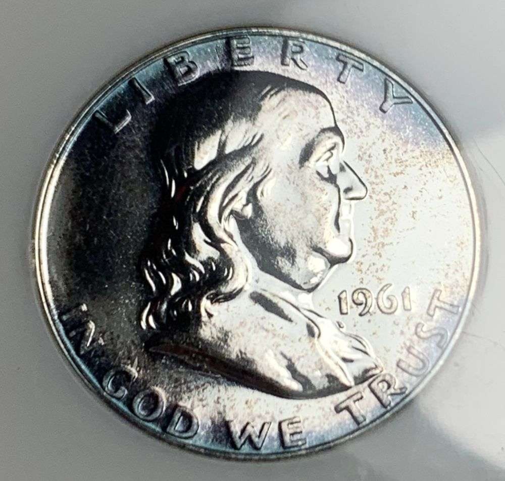 Old Fatty Holder 1961 Franklin Silver Half Dollar NGC PF67: Winner shall receive the exact coin shown here. (MR/FB)