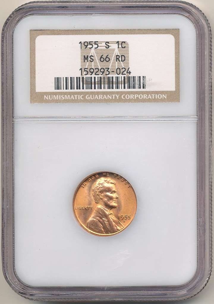 1955-S Lincoln Cent NGC MS66 RD (1 of 4)