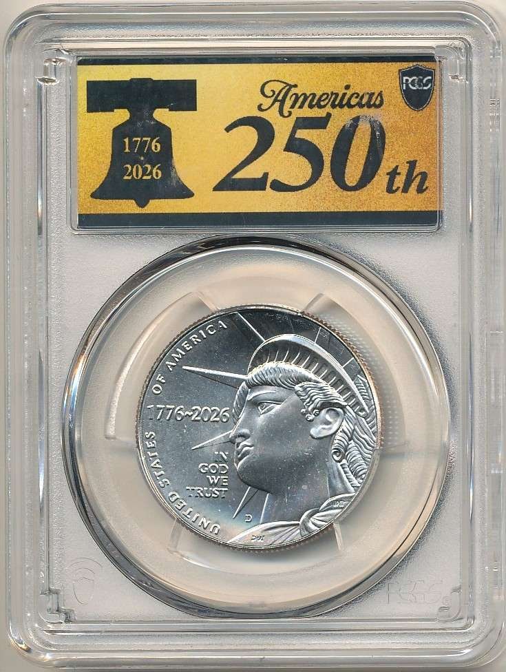 2026-D Enduring Liberty 250th Anniversary Half Dollar PCGS MS66: Winner shall receive (1) coin precisely resembling the one shown here. (RR/B)