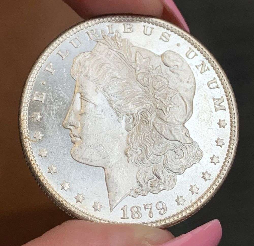 1879-S Morgan Silver Dollar MS64 PL: This is (1) coin from a book that we received along with the heavy black book of silver dollars. Winner shall receive the exact coin shown here. (MR/EB)