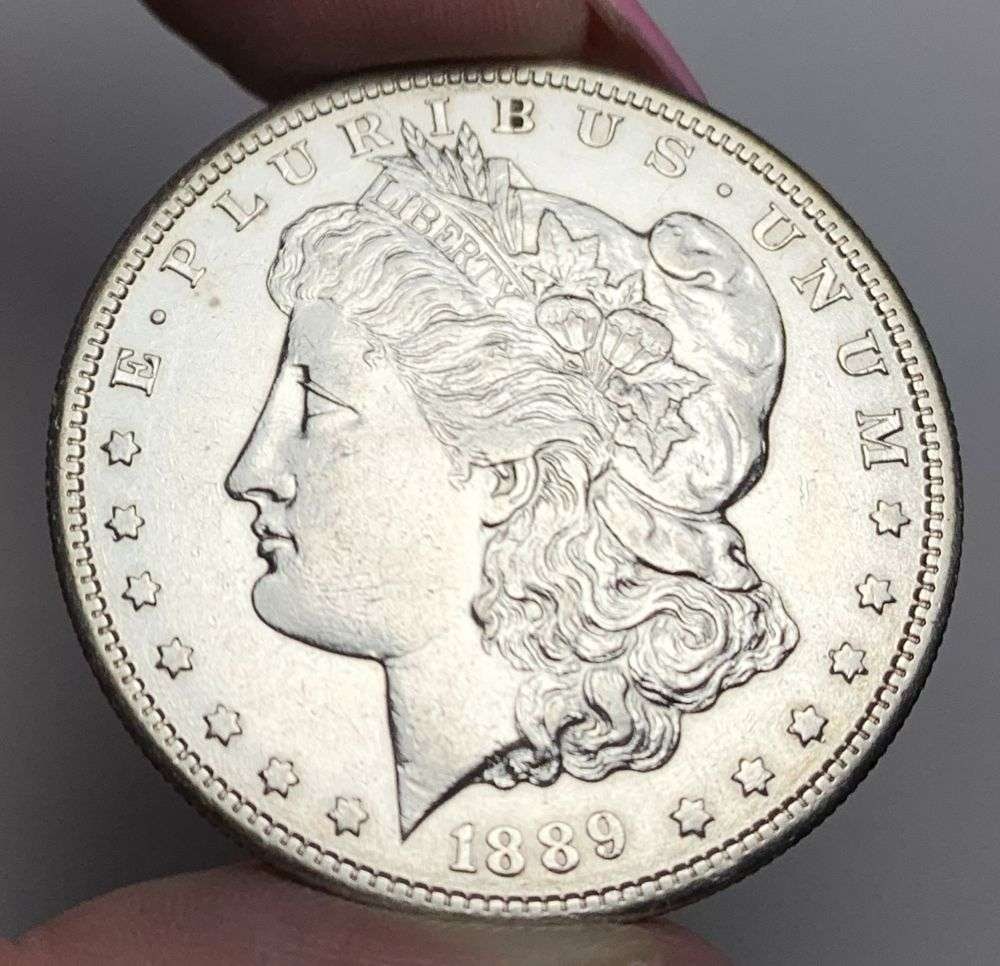 1889-S Morgan Silver Dollar AU55 Details (1 of 4)