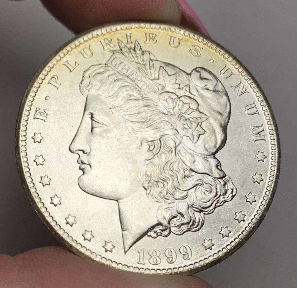 1899-O Morgan Silver Dollar MS64: This is (1) coin from a book that we received along with the heavy black book of silver dollars. Winner shall receive the exact coin shown here. (MR/PB)
