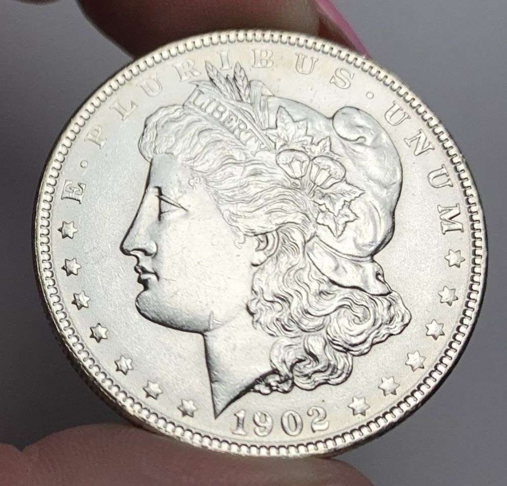 1902 Morgan Silver Dollar MS65 Details: This is (1) coin from a book that we received along with the heavy black book of silver dollars. Winner shall receive the exact coin shown here. (MR/PB)