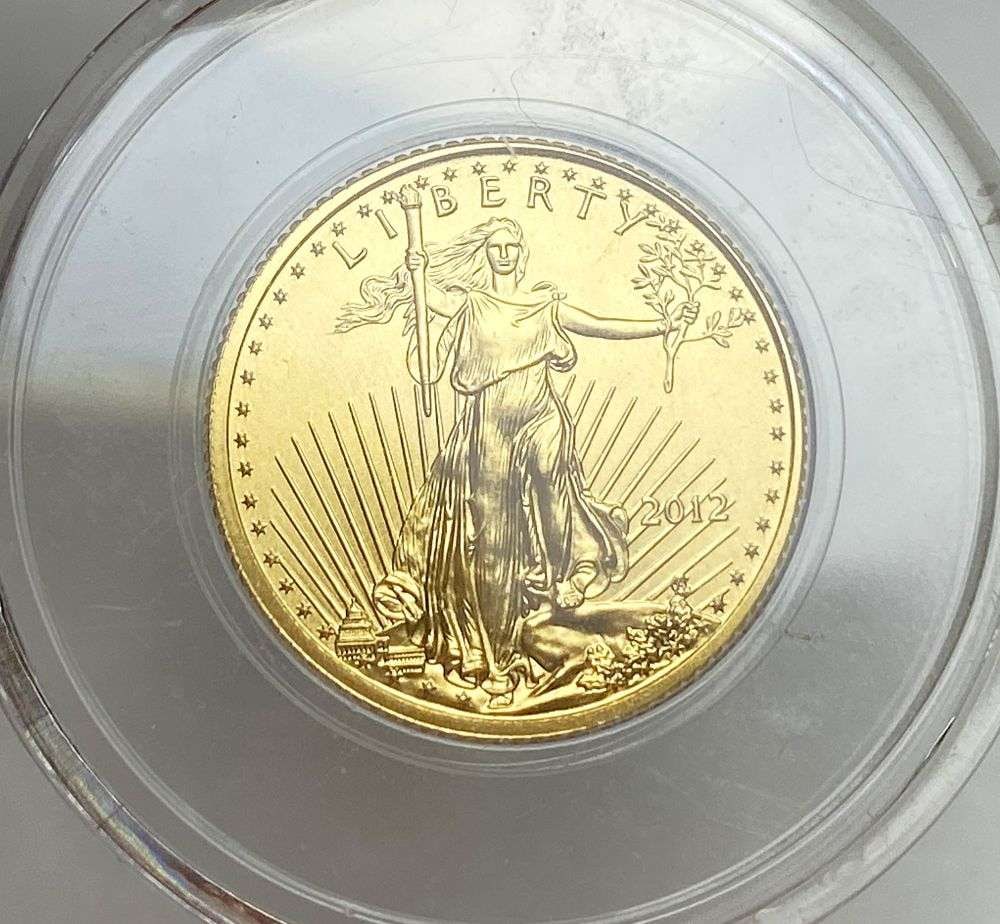 2012 American $5 Gold Eagle 1/10 ozt: Winner shall receive the exact coin shown here. (RR/UBB)