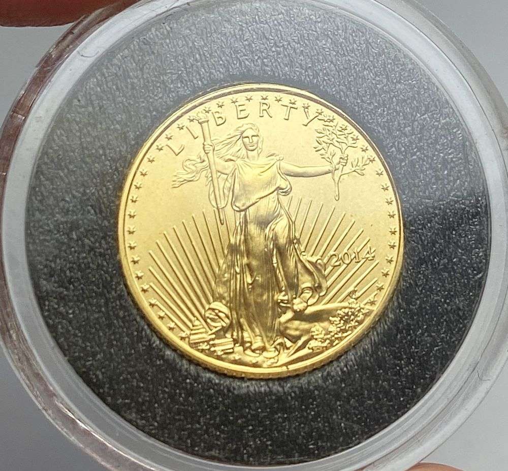 2014 American $5 Gold Eagle 1/10 ozt: Winner shall receive the exact coin shown here. (RR/UBB)