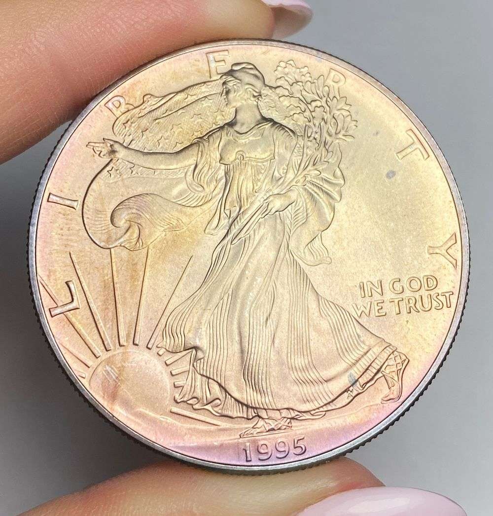Monster Date Toner 1995 American Silver Eagle: Winner shall receive the exact coin shown here. (RR/B)