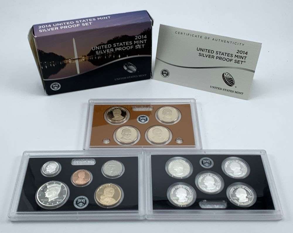 Rare Year United States Mint 2014-S Silver Proof Set OGP (14-coins): Winner shall receive the exact set (14-coins) shown here. (MR/ER)