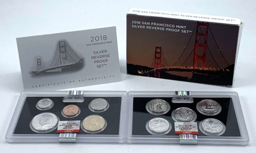 Rare Year San Francisco Mint 2018-S Silver Reverse Proof Set NGC OGP (10-coins): Winner shall receive the exact set (10-coins) shown here. (MR/ER)