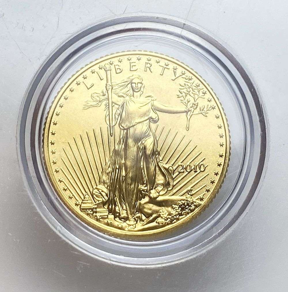 2010 American $5 Gold Eagle 1/10 ozt (1 of 3)