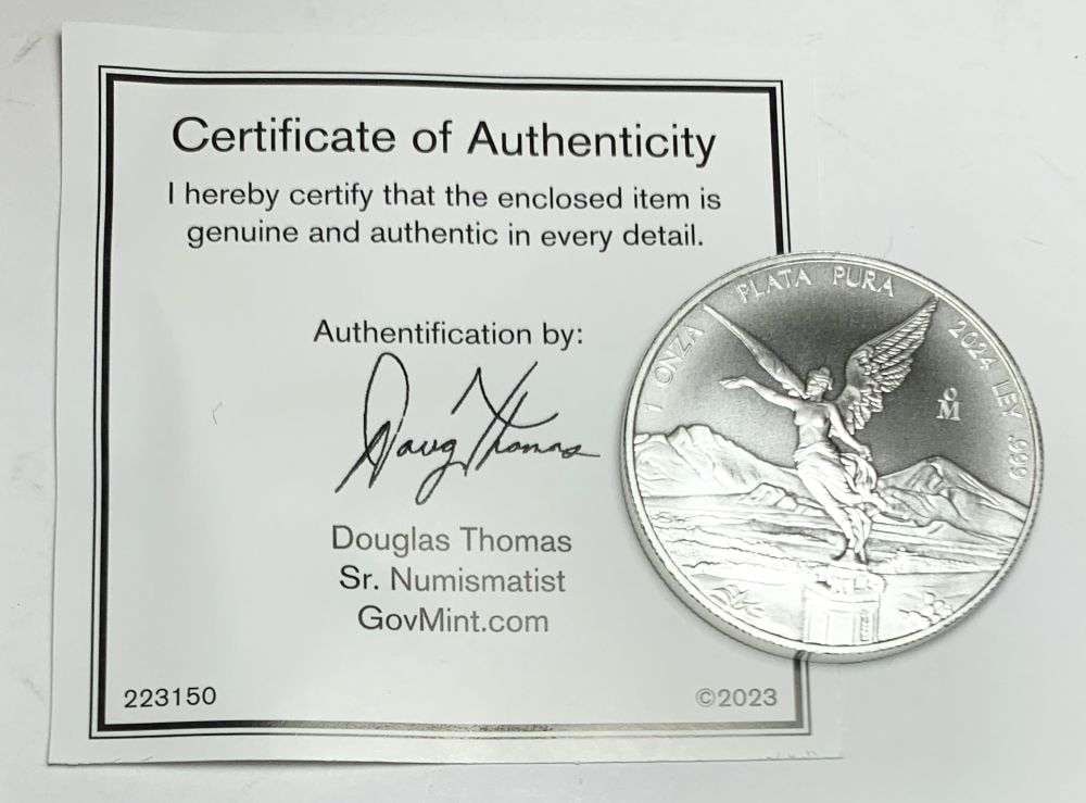 2024 Mexican Libertad 1 ozt .999 Silver: This consignment, we hope to offer over time across our various Whatnot channels, with the best material featured in our Wednesday auctions. We hope to be done with this stuff by the beginning of 2027