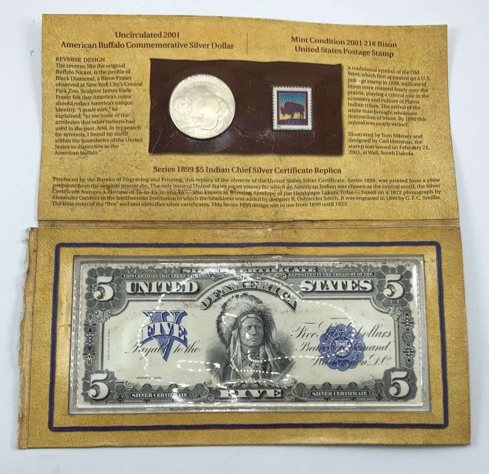 2001 American Buffalo Silver Dollar & Currency Set (3-items): This consignment, we hope to offer over time across our various Whatnot channels, with the best material featured in our Wednesday auctions. We hope to be done with this stuff by the beginning of 2027