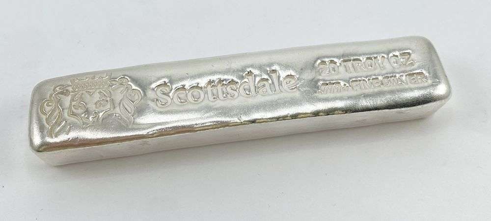 Scottsdale KitKat Cast Poured 20 ozt .999 Silver Bar: Winner shall receive the exact bar shown here. (RR/TFB)