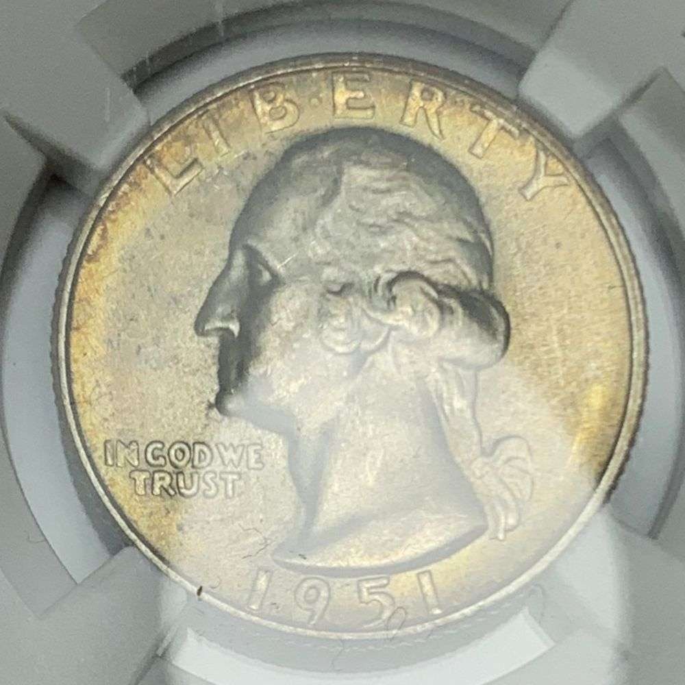 Better Date 1951-S Washington Silver Quarter NGC MS66: Winner shall receive the exact coin shown here. (MR/LR)