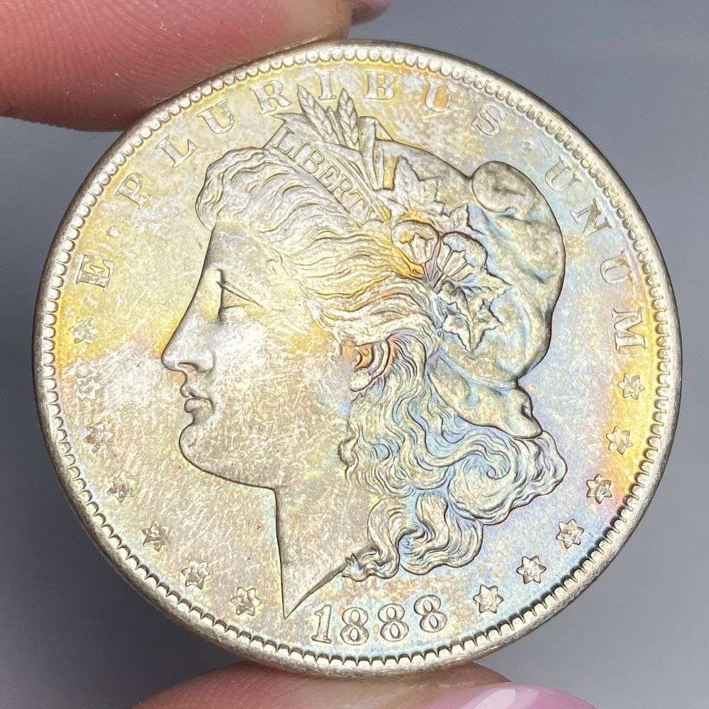Toned 1888 Morgan Silver Dollar MS64 (1 of 7)