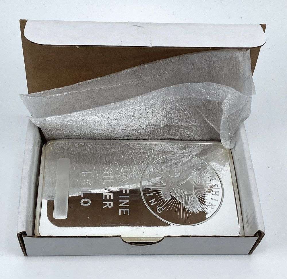 Sunshine Minting Eagle 1 Kilo .999 Silver Bar: Winner shall receive the exact bar shown here. (RR/UUBB)