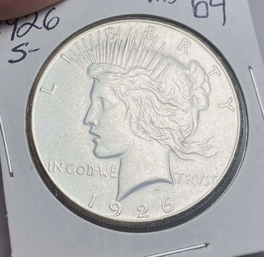1926-S Peace Silver Dollar MS64: Winner shall receive the exact coin shown here. (RR)