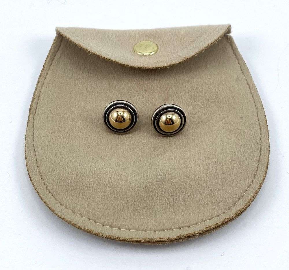 Sterling Silver & 14k Gold Earrings 6.5g: Winner shall receive the exact item shown here. (RR)