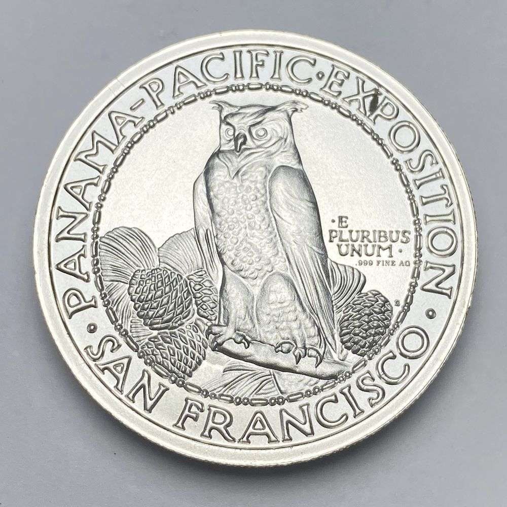 Panama-Pacific Exposition San Francisco 2 ozt .999 Silver: Winner shall receive the exact coin shown here. (RR)