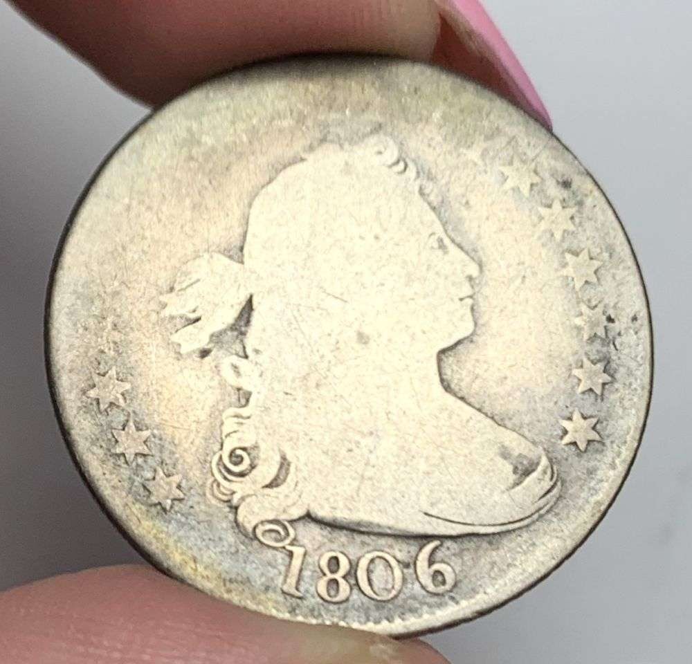 1806 Draped Bust Silver Quarter Good: This consignment, we hope to offer over time across our various Whatnot channels, with the best material featured in our Wednesday auctions. We hope to be done with this stuff by the beginning of 2027