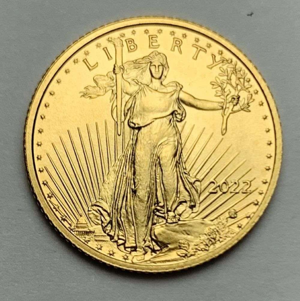 2022 American $5 Gold Eagle 1/10 ozt (1 of 2)