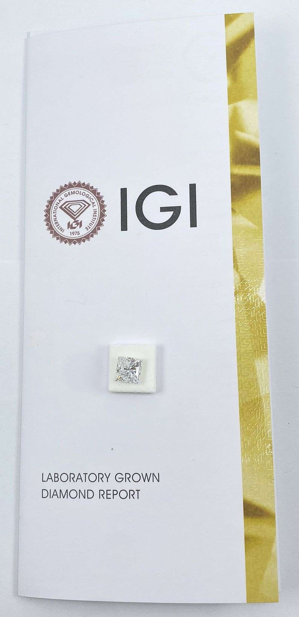 White Certified 4.44 Carat Princess Diamond "D" Color, "VS1" Clarity IGI: This diamond is lab grown. Winner shall receive the exact item shown here. (RR/PDLEPR)