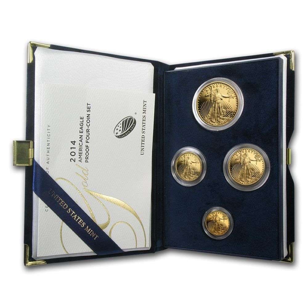 Last Minute! 2014 American Gold Eagle 1.85 ozt Proof Set OGP (4-coins): Winner shall receive (1) set (4-coins) precisely resembling the one shown here. (RR)