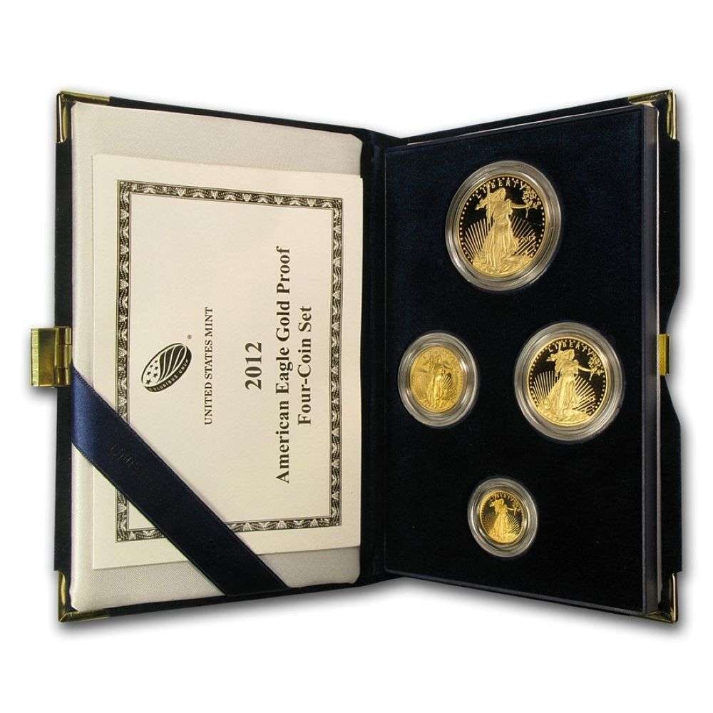Last Minute! 2012 American Gold Eagle 1.85 ozt Proof Set OGP (4-coins): Winner shall receive (1) set (4-coins) precisely resembling the one shown here. (RR)