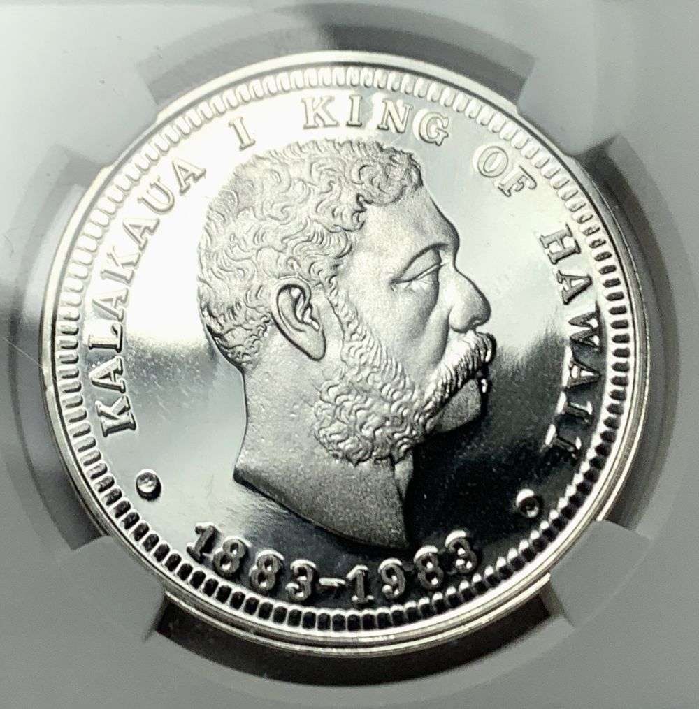 Last Minute! 1982 Hawaiian Mint Centennial Dala Silver Medal NGC PF68 Ultra Cameo: Winner shall receive the exact coin shown here. (BD/TVC=LRB)