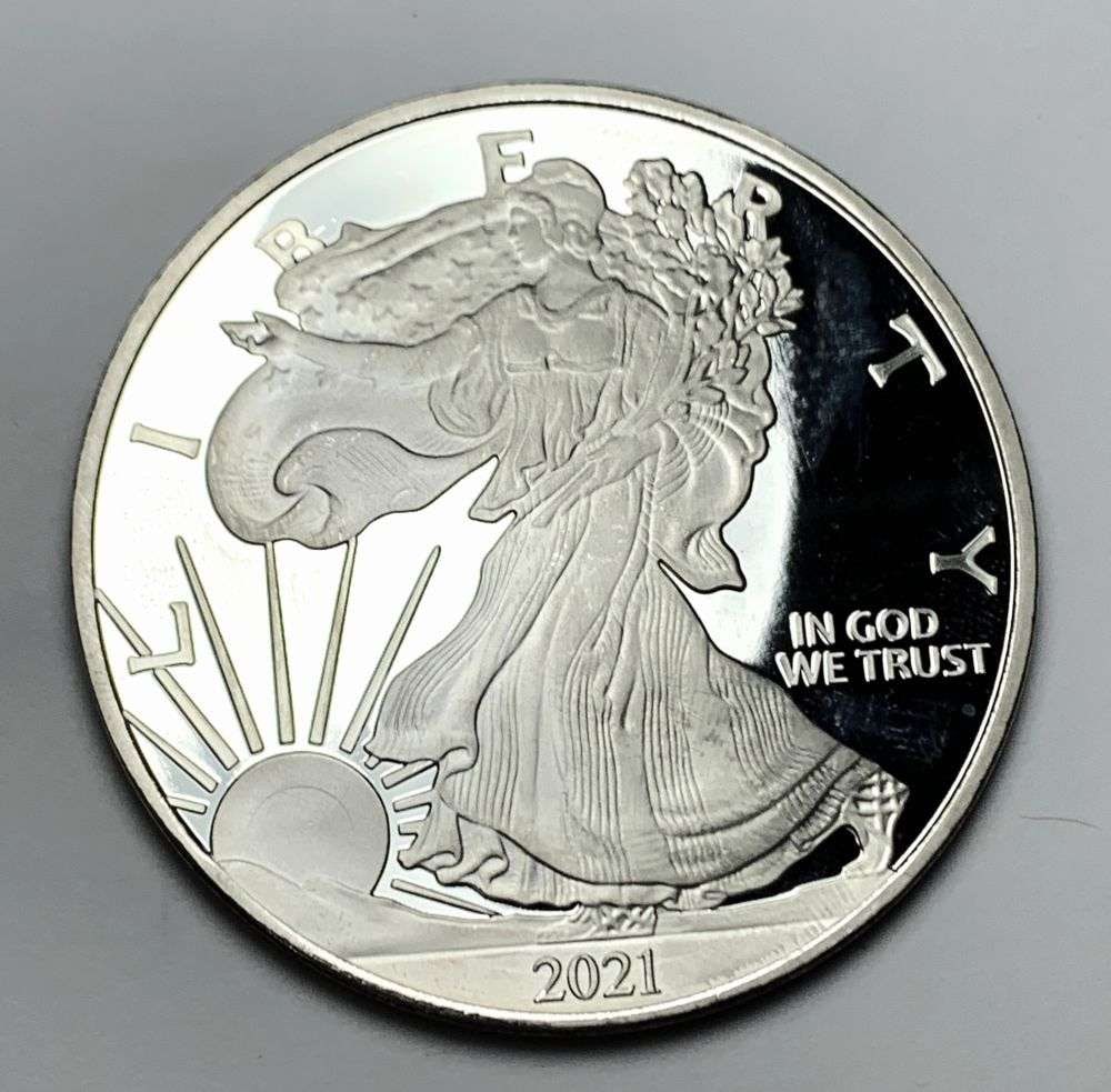 2021 American Silver Eagle Design 3 ozt Proof .9999 Silver: Winner shall receive the exact item here. (BD/TVC=B)