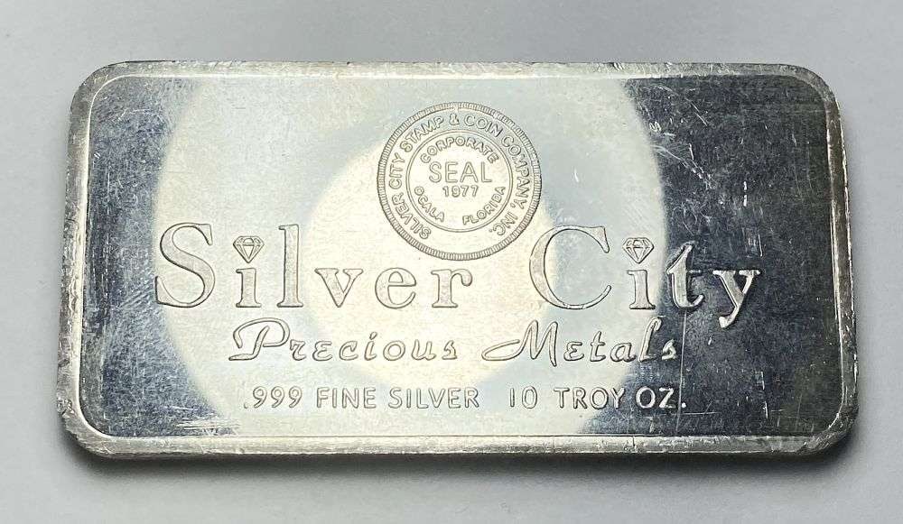 Last Minute! Silver City Precious Metals 10 ozt .999 Silver Bar: Winner shall receive the exact bar shown here. (RR/OBB)