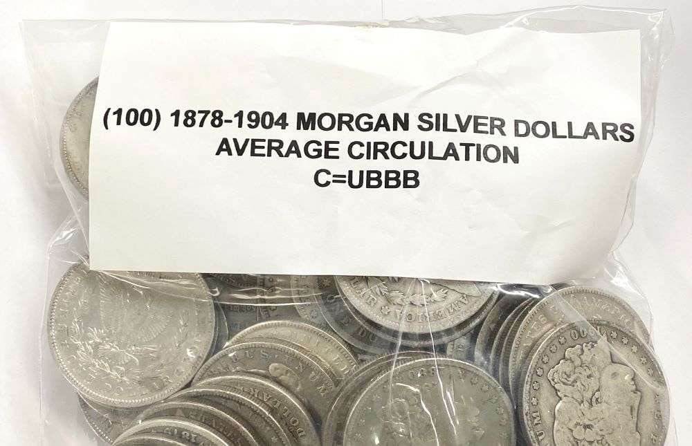 (100) Morgan Silver Dollars 1878-1904 Average Circulated: Winner shall receive (100) Morgan Silver Dollars precisely resembling the coins shown here. Please allow 2-4 weeks for shipping.