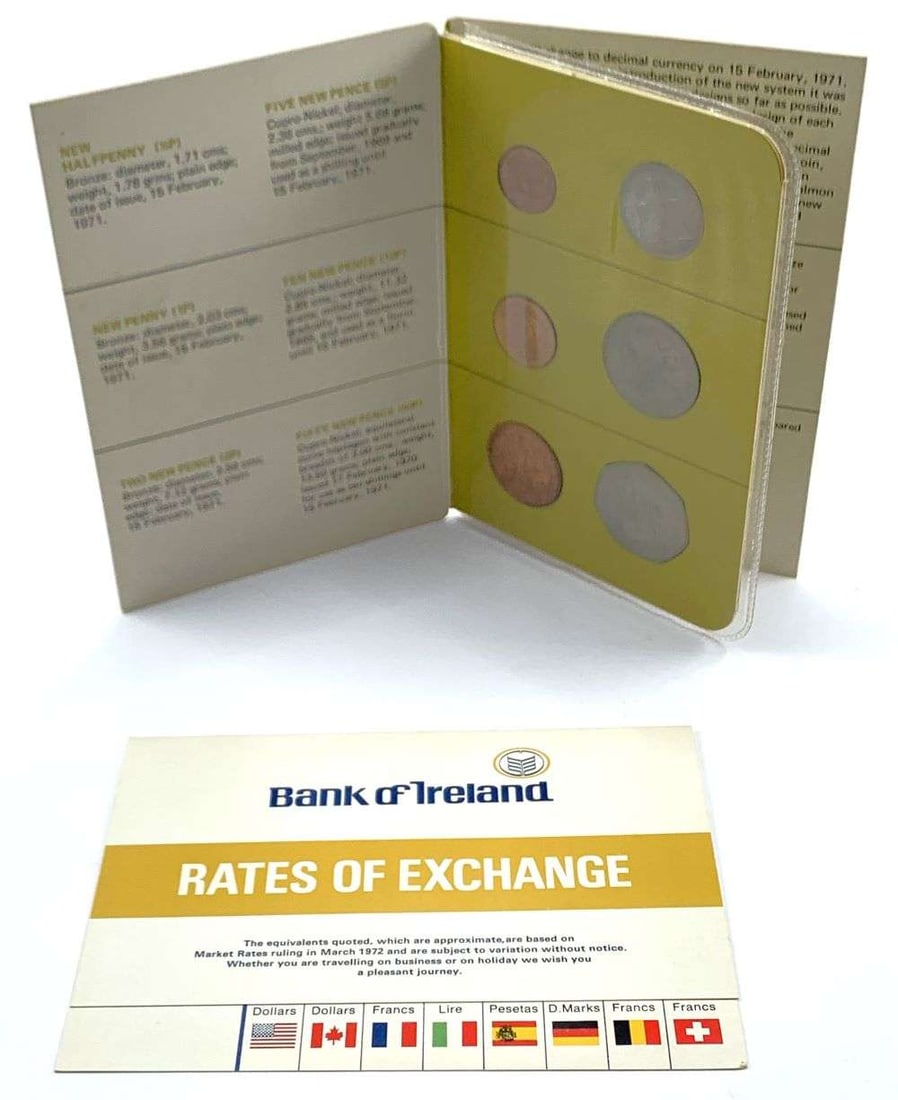 1971 Ireland's Decimal Coins Set (6-coins): Winner shall receive the exact set (6-coins) shown here. (NH/B)