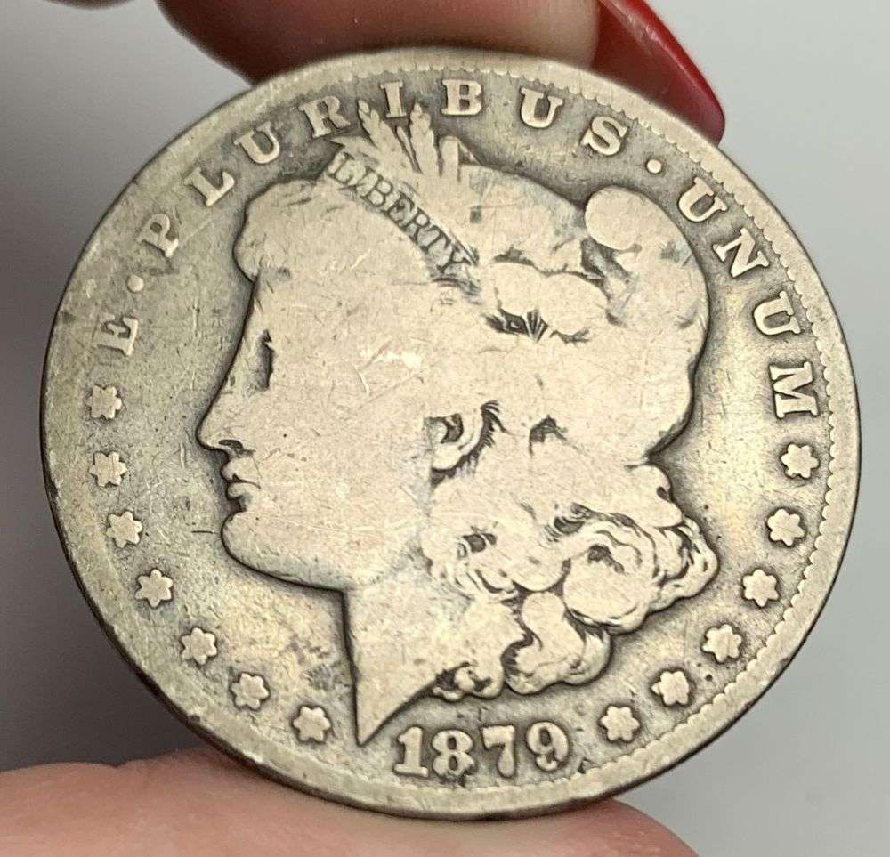 1879-CC Morgan Silver Dollar VG+: Winner shall receive the exact coin shown here. (MR/UBB)