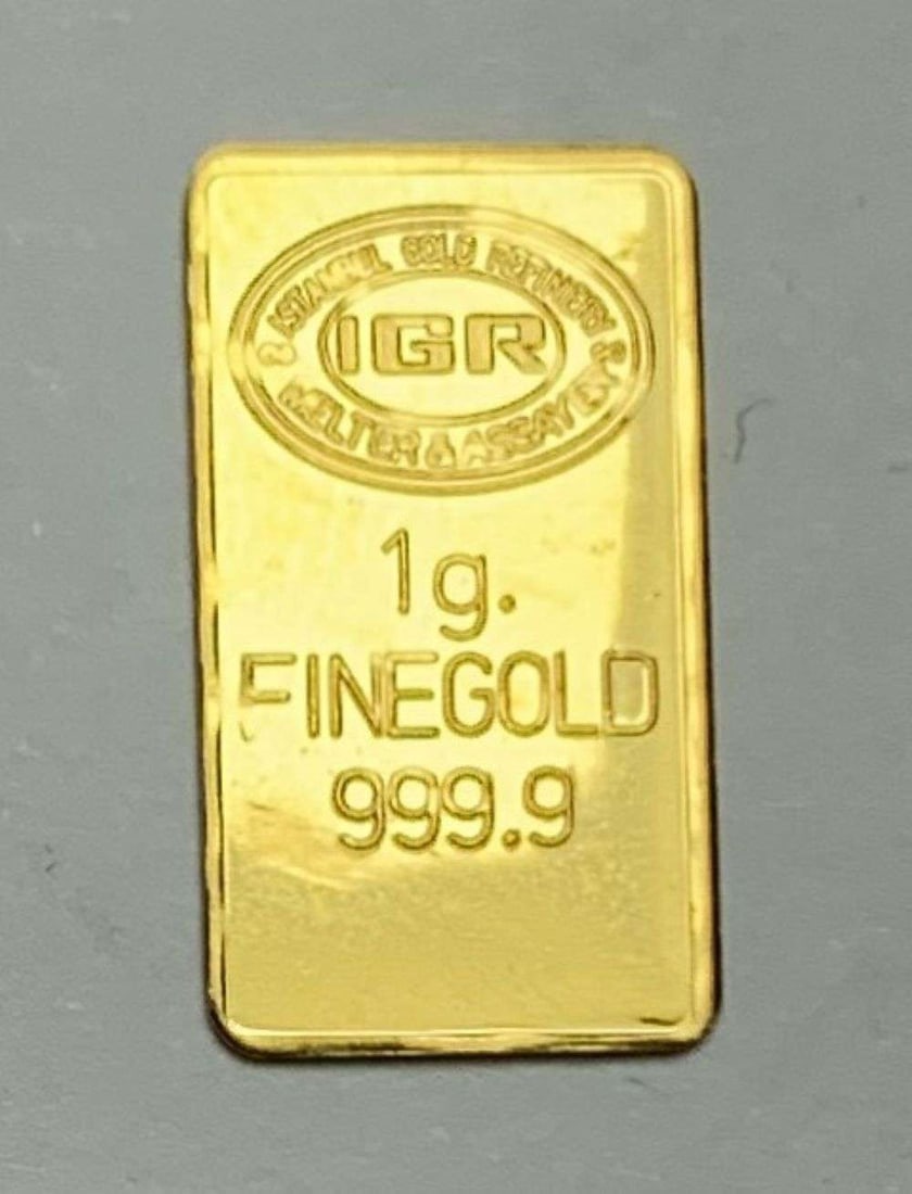 IGR 1g .9999 Gold Bar: Winner shall receive the exact bar shown here. (MR/B)