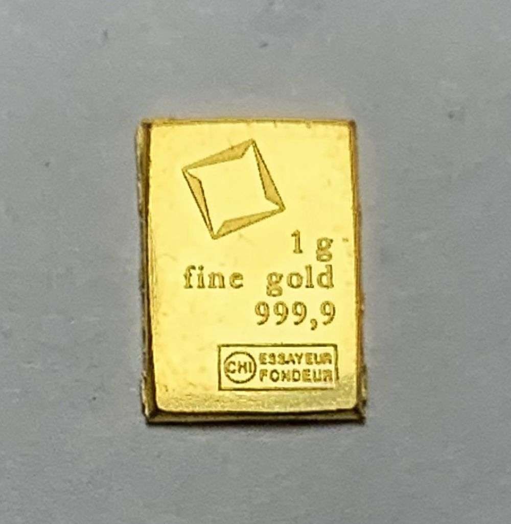Valcambi Combi 1g .9999 Gold Bar: Winner shall receive the exact bar shown here. (MR/B)