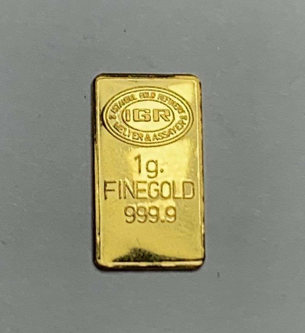 IGR 1g .9999 Gold Bar: Winner shall receive the exact bar shown here. (MR/B)