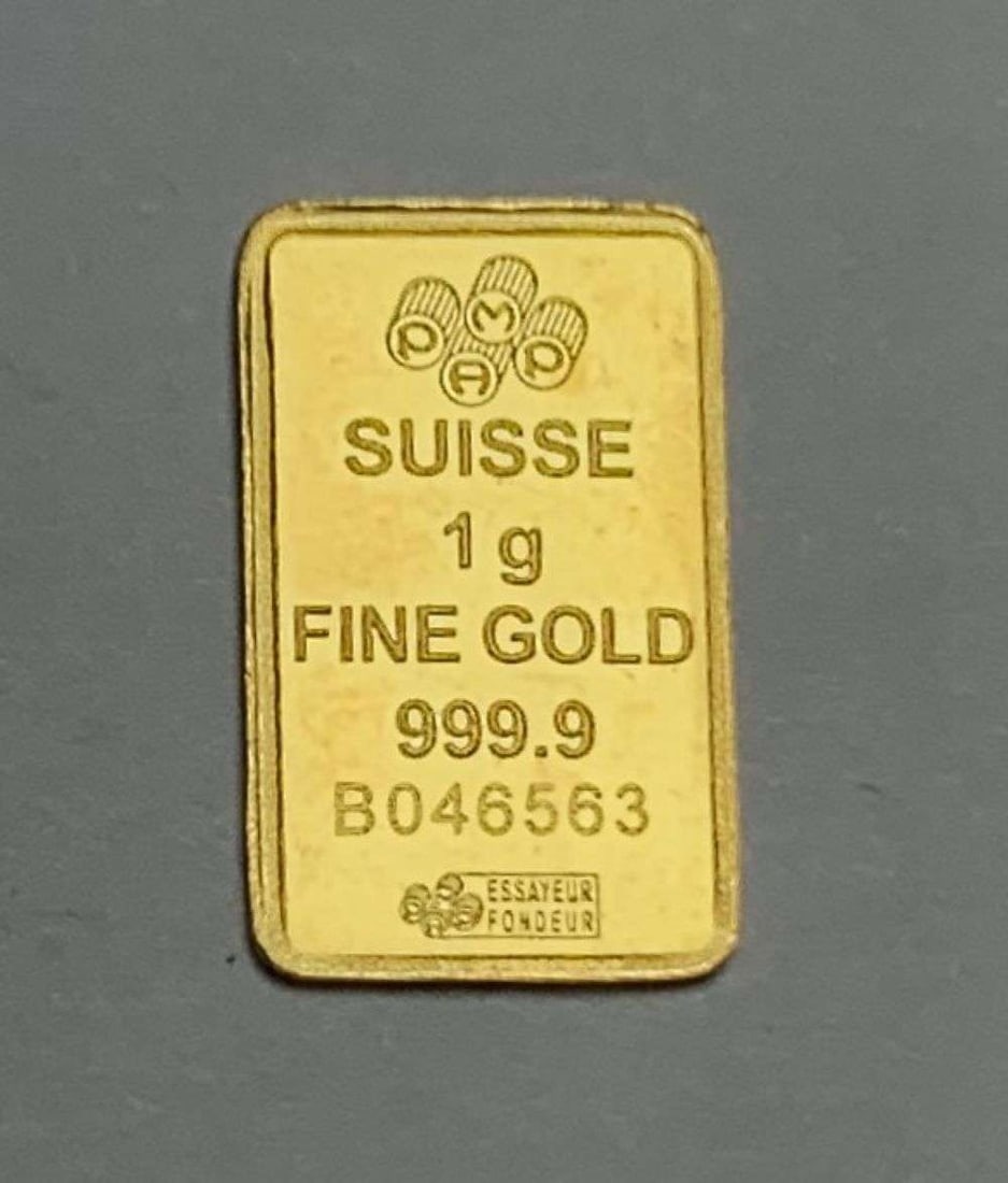 Pamp Suisse Lady Fortuna 1g .9999 Gold Bar: Winner shall receive the exact bar shown here. (MR/B)