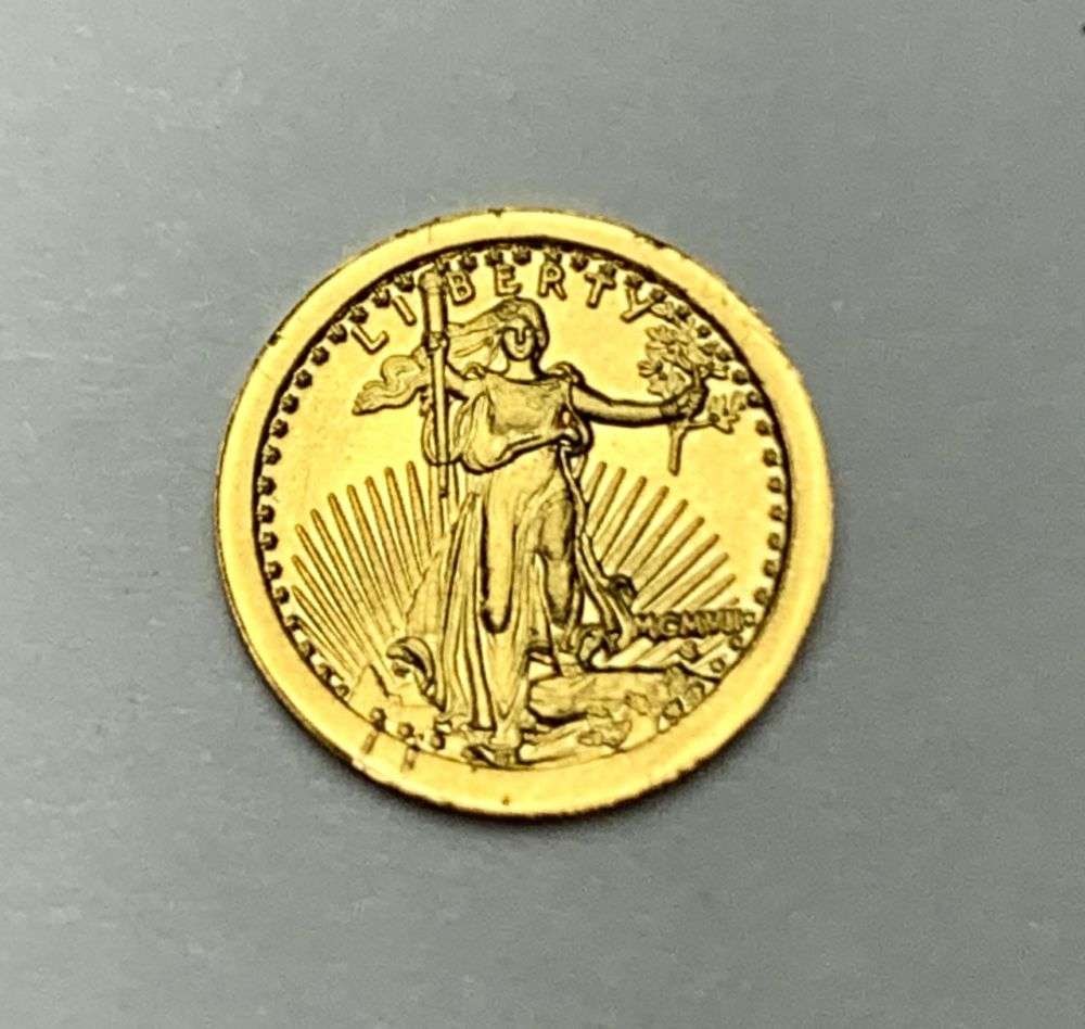 0.7g Roman Numeral 1907 Saint Gaudens Design 24k Gold: Winner shall recieve the exact coin shown here (NH/UR)