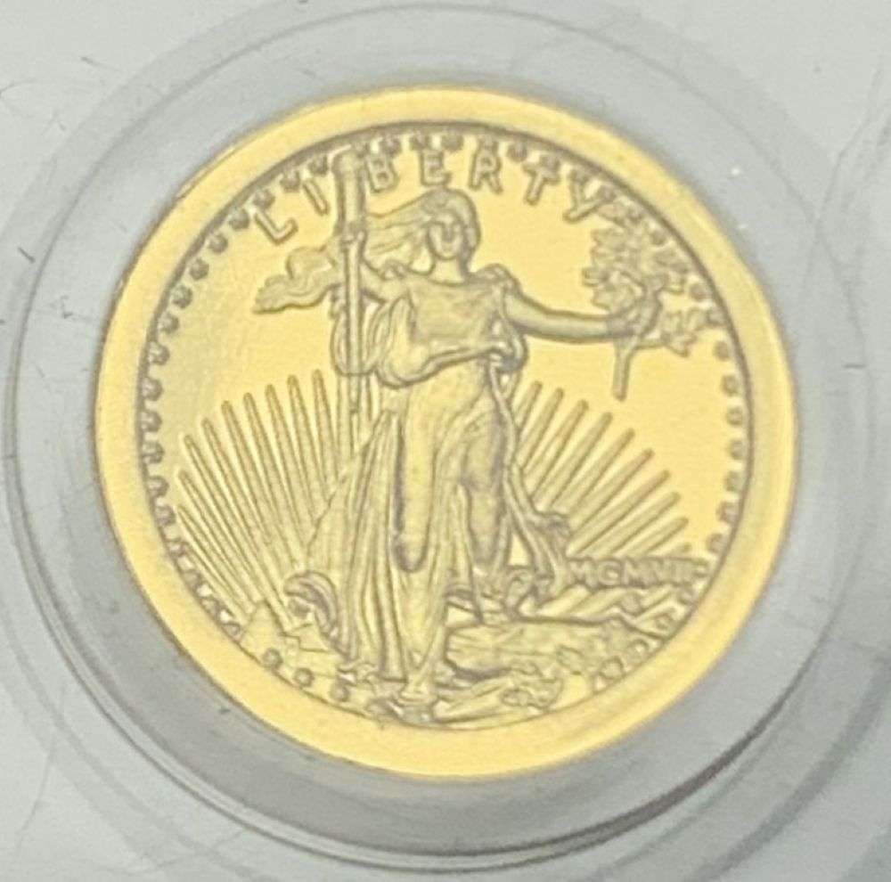 0.7g Roman Numeral 1907 Saint Gaudens Design 24k Gold (1 of 7)