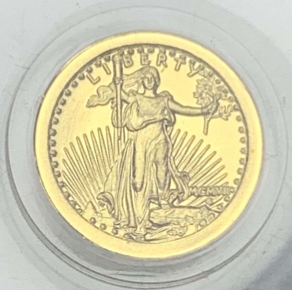 0.7g Roman Numeral 1907 Saint Gaudens Design 24k Gold (1 of 6)