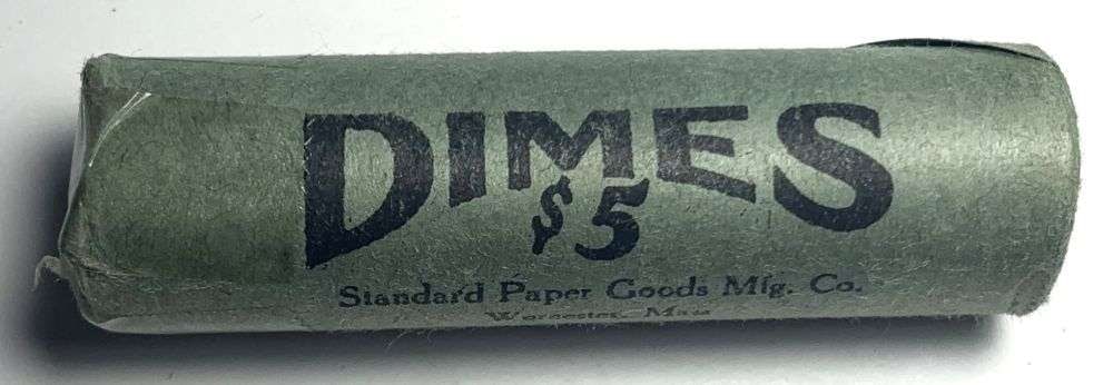 Vintage Bank Wrapped Roll (50-coins) BU 1960-P Roosevelt Silver Dime: If you were lucky enough to find one of these coins in this exact roll shown here and it went MS67+ full torch, it would be worth $3,500 according to the PCGS priceguide on June 12th, 2026. Winner sha