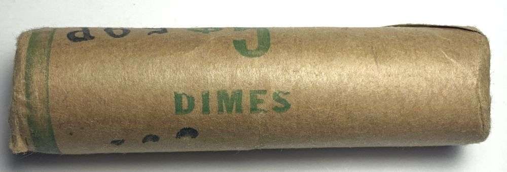 Vintage Bank Wrapped Roll (50-coins) BU 1959-P Roosevelt Silver Dime: If you were lucky enough to find one of these coins in this exact roll shown here and it went MS67+ full torch, it would be worth $1,100 according to the PCGS priceguide on June 12th, 2026. Winner sha