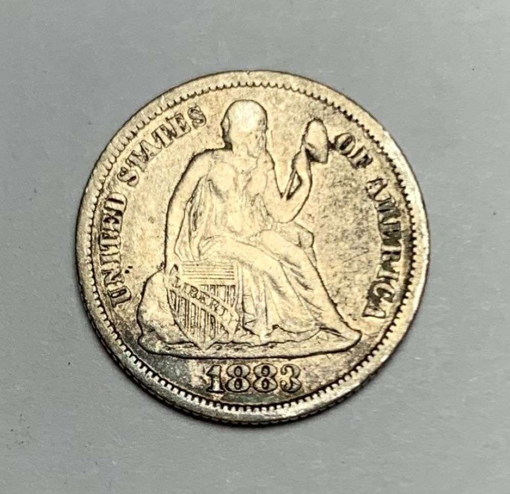 1883 Liberty Seated Silver Dime AU55 (1 of 2)